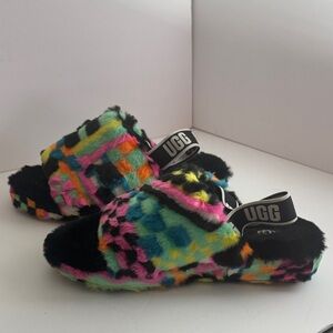 UGG Multicolor Fuzzy Slippers